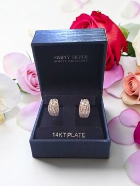 14 KT Simply Silver Cubic Zirconia Earrings